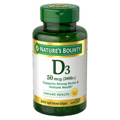 Nature's Bounty, Vitamin D3, 50 Mcg, 240 Softgels Nature's Bounty