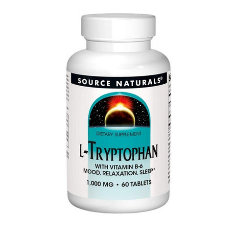 L-Tryptophan with Vitamin B-6 60 Tabs by Source Naturals