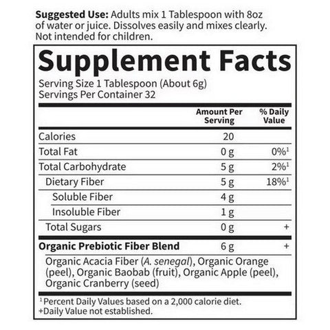 Garden of Life, Organic Fiber Clear Unflavored, 6.8 Oz Garden of Life