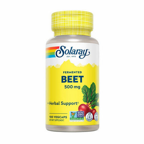 Solaray, Organically Grown Fermented Beet Root, 500 mg, 100 Veg Caps Solaray