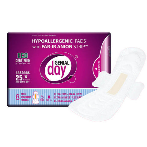 Genial Day, Super Absorbent Heavy Flow Pads, 8 Count Genial Day