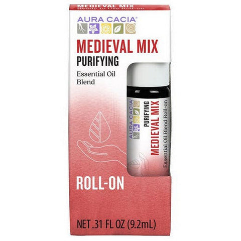 Aura Cacia, Essential Oil Blend Cleansing Aroma Roll On, Medieval Mix .31 Oz Aura Cacia