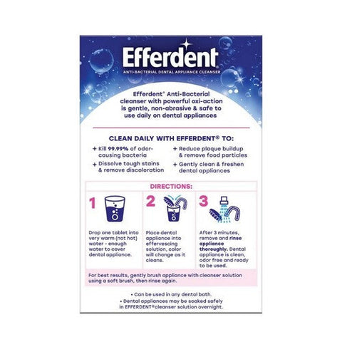 Efferdent, Anti-Bacterial Dental Appliance Cleanser Complete Clean, 44 Tabs Efferdent