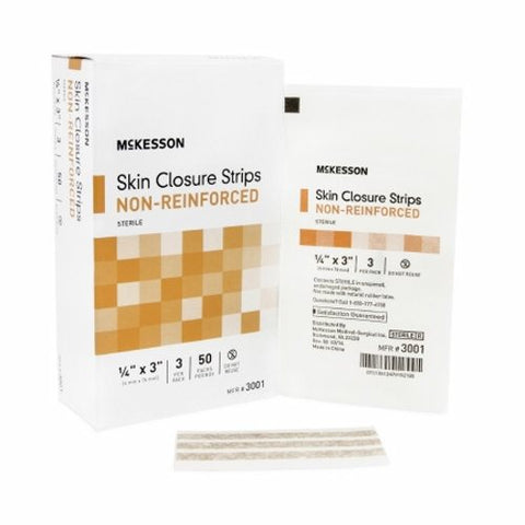 McKesson, Skin Closure Strip McKesson 1/4 X 3 Inch Nonwoven Material Flexible Strip Tan, Case Of 4 McKesson