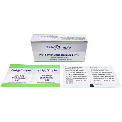 Safe N Simple, No-Sting Skin Barrier Film Wipes, Box Of 25 Safe N Simple