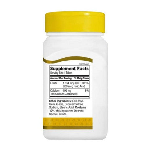 21st Century, Folic Acid, 800 mcg, 180 Tabs 21st Century