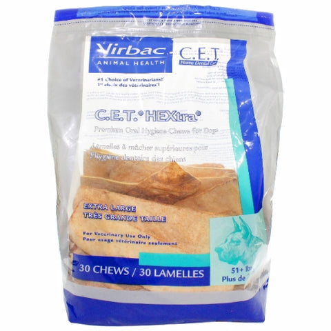 C.E.T Enzymatic Oral Hygiene Chews for X-Large Dogs 30 Count by Virbac