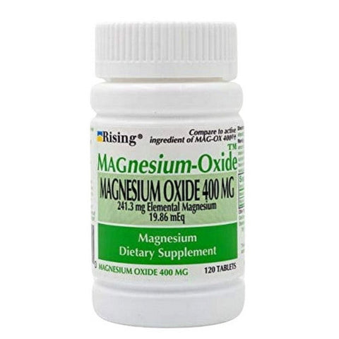 Rising Pharmaceuticals, Magnesium Oxide, 400 mg, 120 Count Rising Pharmaceuticals