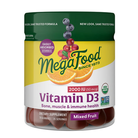 D3 Wellness Mixed Fruit, 70 Gummies by MegaFood