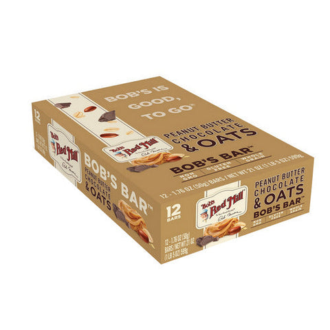 Bobs Red Mill, Peanut Butter Chocolate & Oats Bob's Bar, 1.76 Oz(Case Of 12) Bobs Red Mill