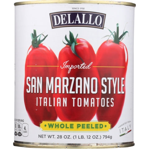 Tomato Whl Peeled San Mar Case of 12 X 28 Oz by Delallo