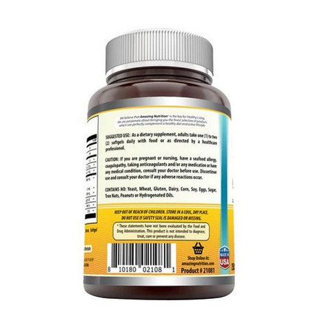 Amazing Nutrition, Amazing Omega Norwegian Cod Liver Oil Orange, 1000 mg, 250 Softgels Amazing Nutrition