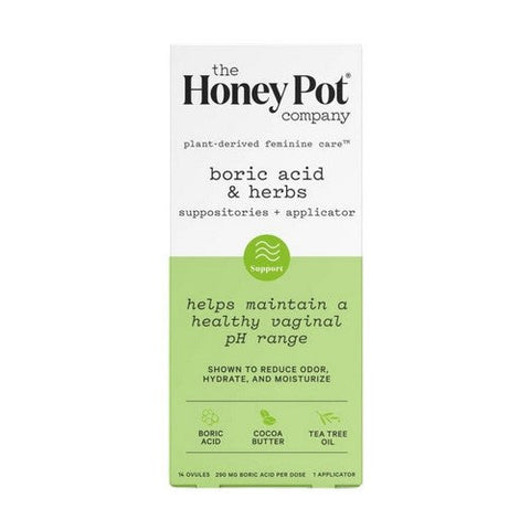 The Honey Pot, Boric Acid And Herbs Suppositories Plus Applicator, 14 Count The Honey Pot