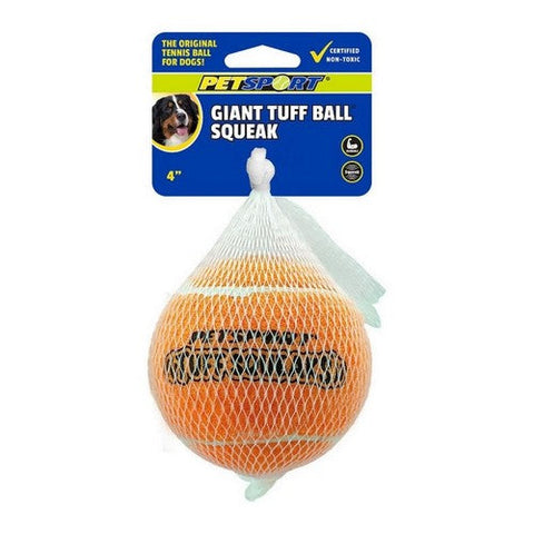 Petsport USA, Tuff Ball Squeak Dog Toy, Giant - 1 Pack - (4" Diameter Ball) Petsport USA