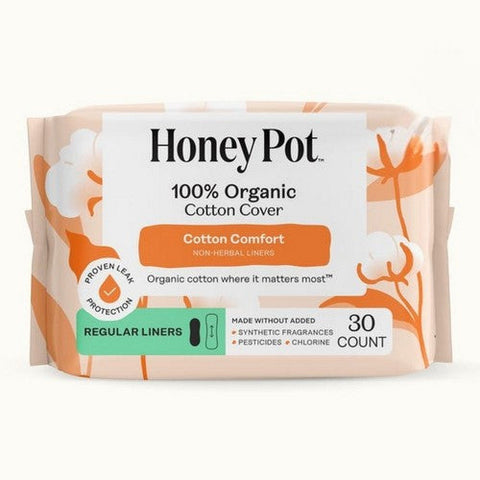 The Honey Pot, Organic Top Sheet Everyday Non Herbal Pantiliners, 30 Count The Honey Pot