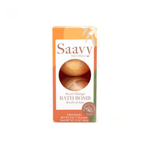 Saavy Naturals, Sweet Orange Bath Bomb Duo, 12 Oz Saavy Naturals