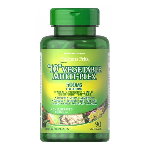 Puritan's Pride, 10 Vegetable Multi-plex, 500 mg, 90 Vegi Caps Puritan's Pride