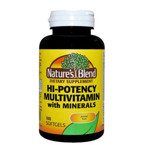 Multi-Vitamin Hi-Potency With Minerals 100 Softgels by Nature's Blend