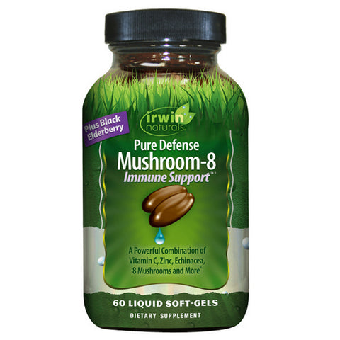 Pure Defense Mushroom 8 Immune Support 60 Softgels by Irwin Naturals