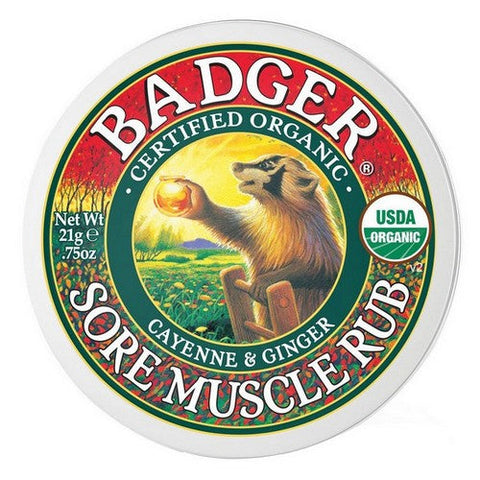 Badger Balm, Sore Muscle Rub Tin, .75 Oz Badger Balm