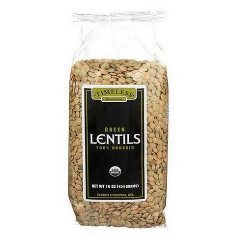 Timeless Natural Foods, Organic Green Lentils, 16 Oz Timeless Natural Foods