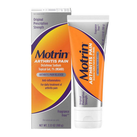 Motrin, Pain Reliever Diclofenac Sodium 1% Topical Gel, 3.53 Oz Motrin