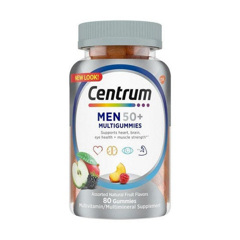 Centrum, Multigummies Men 50 Plus Multivitamin Assorted Natural Fruit, 80 Count