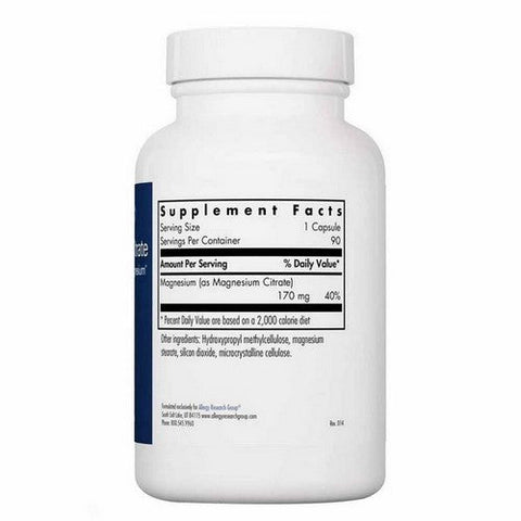 Nutricology/ Allergy Research Group, Magnesium Citrate, 90 Veg Caps Nutricology/ Allergy Research Group