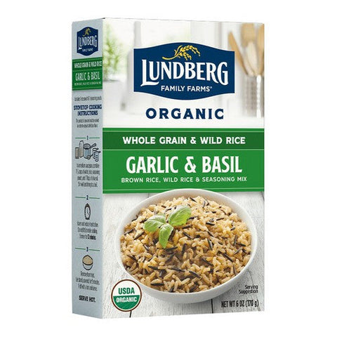Lundberg, Organic Whole Grain Garlic And Basil Rice And Wild Rice, 6 Oz (Case Of 6) Lundberg