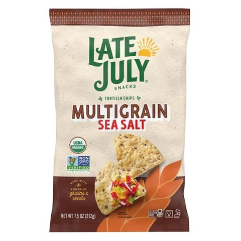 Organic Multigrain Tortilla Chips With Sea Salt 7.5 Oz (Case Of 12) by Late July