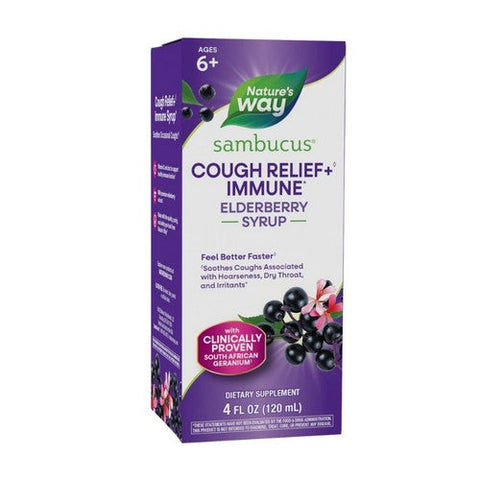 Sambucus, Sambucus Cough Relief + Immune Elderberry Syrup, 4 Oz Sambucus