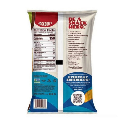 Jacksons Chips, Sweet Potato Chips Avacado Oil Sea Salt, 5 Oz (Case Of 12)