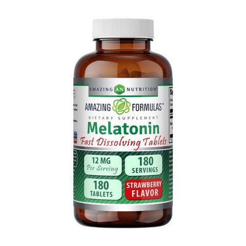 Amazing Nutrition, Amazing Formulas Melatonin Strawberry, 180 Tabs Amazing Nutrition