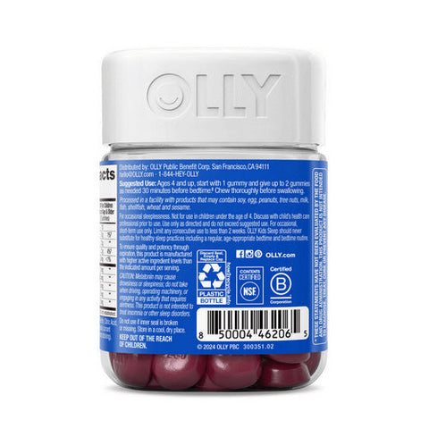 Olly, Kids Sleep Gummies Razzzberry, 50 Count Olly