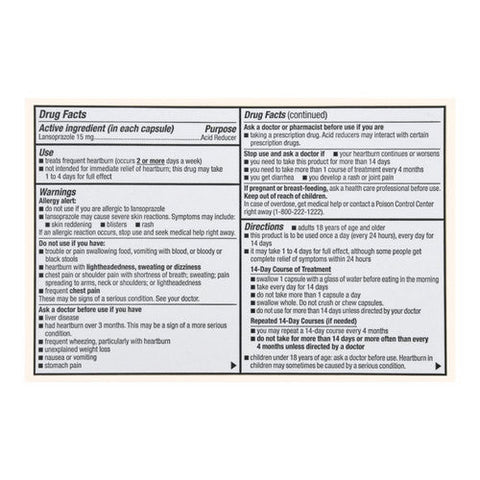 Foster And Thrive, Acid Reducer Lansoprazole Delayed-Release, 15 Mg, 42 Capsules Foster And Thrive