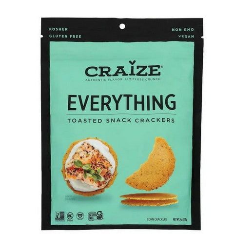 Craize, Everything Toasted Snack Crackers, 4 Oz (Case Of 6) Craize