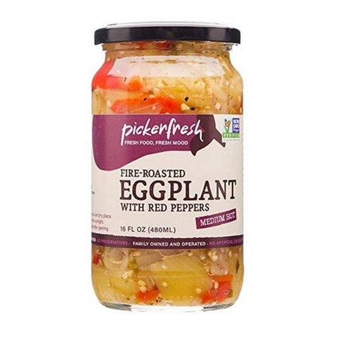 Pickerfresh, Fire Roasted Eggplant With Red Pepper, 15 Oz (Case Of 6) Pickerfresh