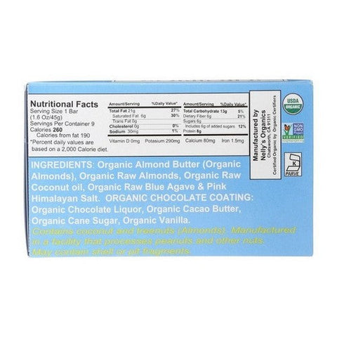 Nelly's Organics, Organic Chunky Almond Bar, 1.6 Oz (Case Of 9) Nelly's Organics