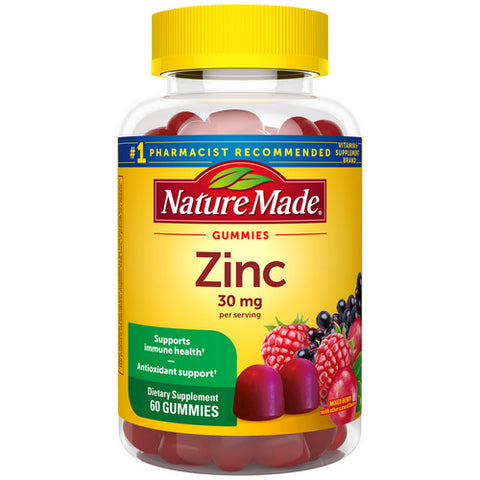 Extra Strength Zinc Gummies Mixed Berry 60 Count (Case Of 3) by Nature Made