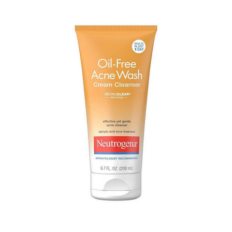 Oil Free Acne Face Wash Cream Cleanser 6.7 Oz (Case Of 3) by Neutrogena