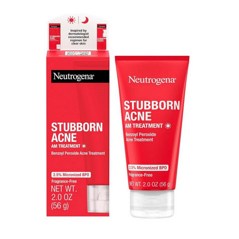 Stubborn Acne Am Treatment With Benzoyl Peroxide Fragrance Free 2 Oz (Case Of 3) by Neutrogena