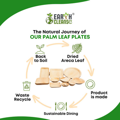 Earth Cleanse, Areca Palm Leaf Round Bowls 5-Inch, Pack of 25