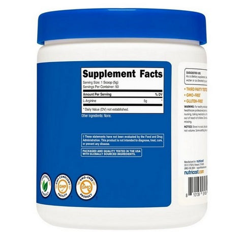 Nutricost, L-Arginine Unflavoured, 250 Grams