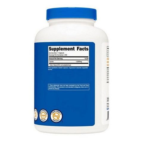Nutricost, Taurine Capsules, 1000 Mg, 240 Count Nutricost