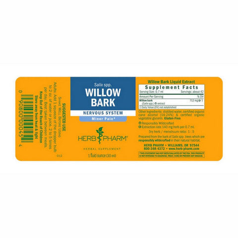 Herb Pharm, Willow Bark Extract, 1 Oz Herb Pharm