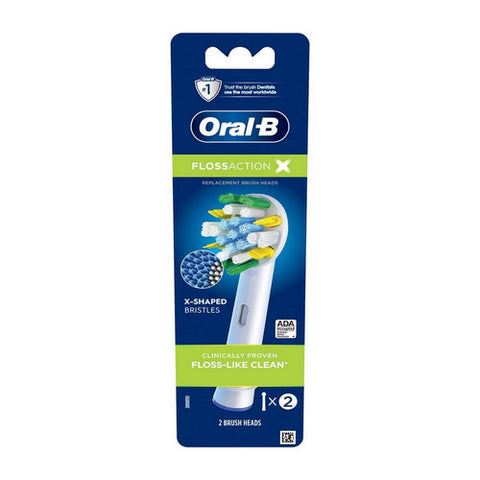Floss Action X-Shaped Bristles Brush Heads 2 Count (Case Of 6) by Oral-B
