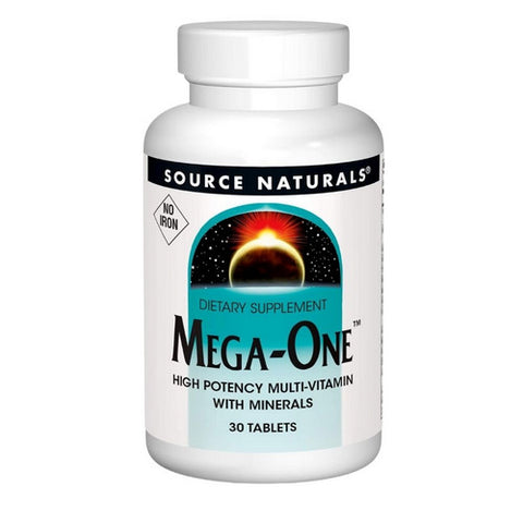Source Naturals, Mega-One Multi-Vitamin Iron Free, 30 Tabs Source Naturals