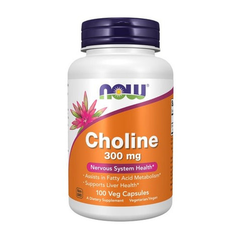 Now Foods, Choline, 300 mg, 100 Veg Capsules Now Foods