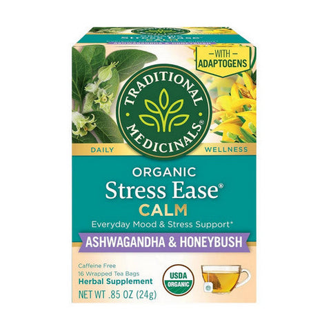 Traditional Medicinals, Organic Stress Ease Calm With Adaptogens, 16 Bags