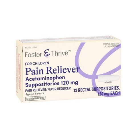 Foster And Thrive, For Children Pain Reliever Acetaminophen, 120 Mg, 12 Count